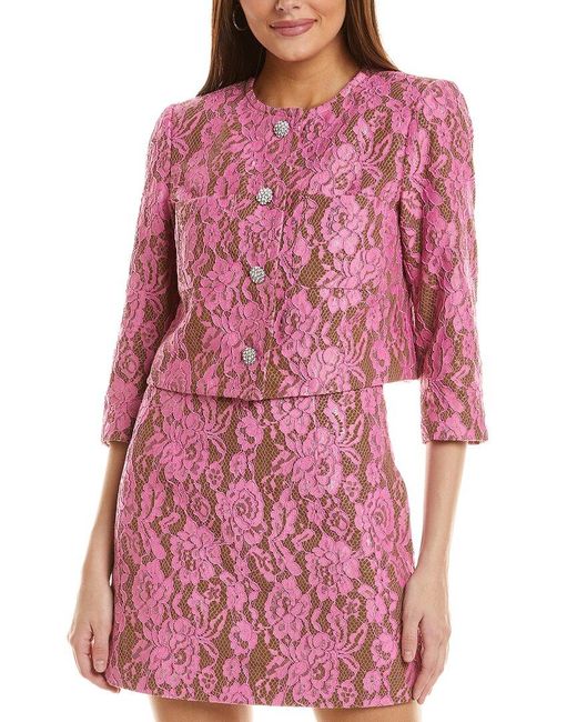 Cece Red Bonded Lace Jacket