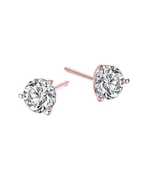 Rachel Glauber White 14K Rose Vermeil Cz Stud Earrings