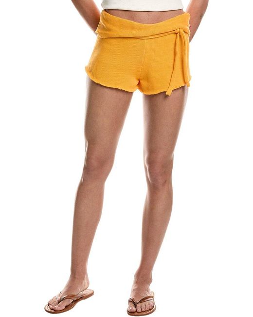 Free People Yellow Rita Sweater Short