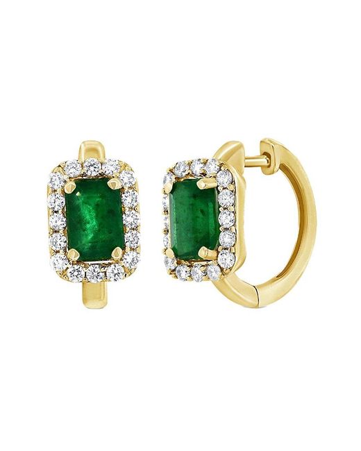 Sabrina Designs Green 14k 1.74 Ct. Tw. Diamond & Emerald Huggie Earrings