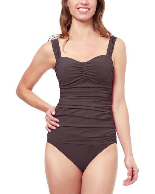 Gottex Purple Tutti Frutti D-cup Tankini Top