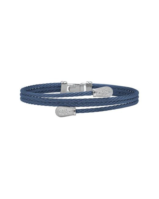 Alor Blue Classique 18k 0.06 Ct. Tw. Diamond Cable Bangle Bracelet