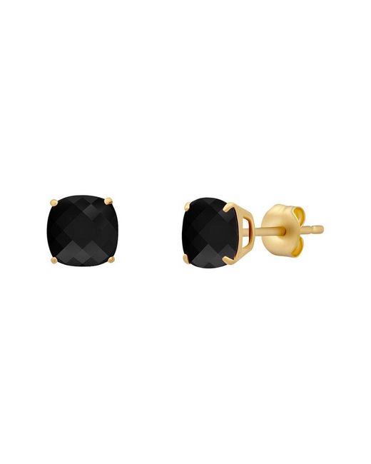 MaxColor Black 14K 1.50 Ct. Tw. Onyx Stud Earrings