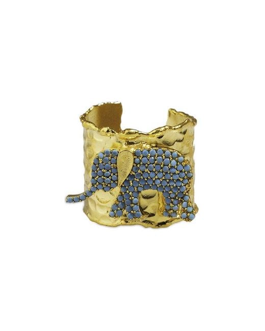 Ebru Jewelry Multicolor Protection & Luck Plated Cuff Ring