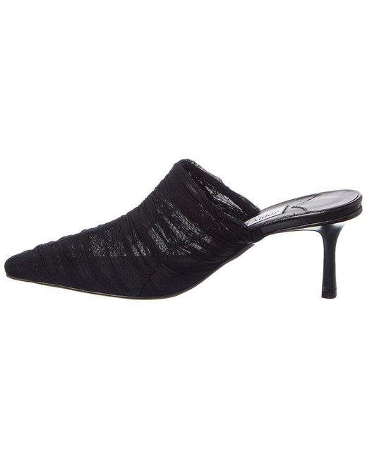 Jimmy Choo Black Lotta 65 Ruched Tulle Mule