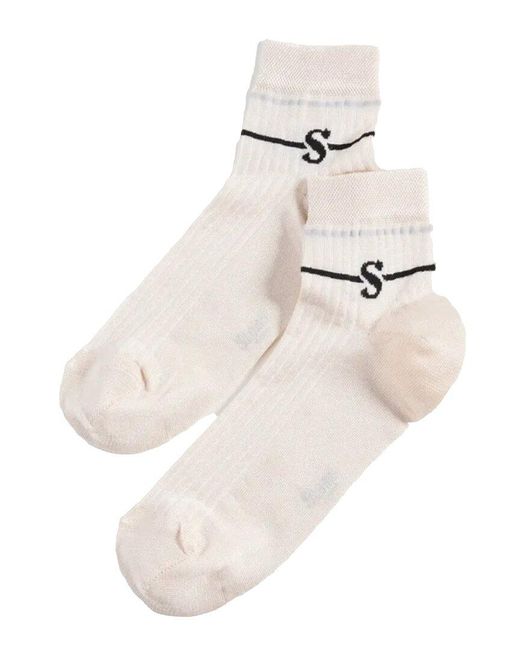 Stems White Ankle Sock