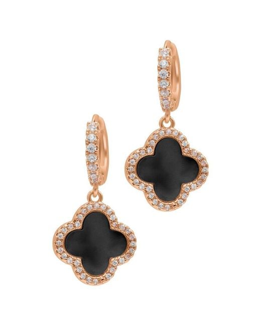 Adornia White 14K Rose Plated Cover Huggie Earrings