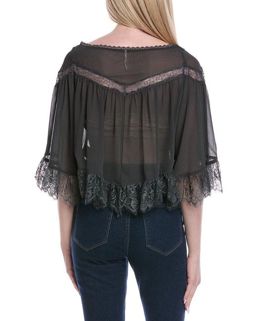 Free People Black Bali Midnight Rain Top
