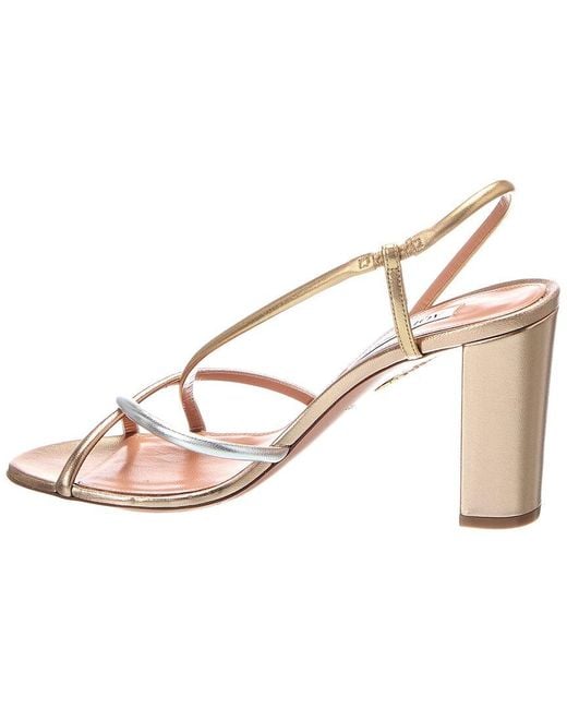 Aquazzura Pink Horizon 85 Leather Sandal