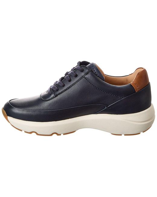 Clarks Blue Tivoli Zip Leather Sneaker