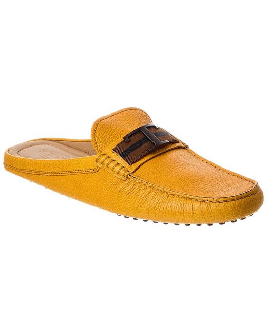 Tod's Yellow Sabot Leather Mule for men