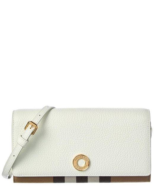 Burberry Natural Check Canvas & Leather Crossbody