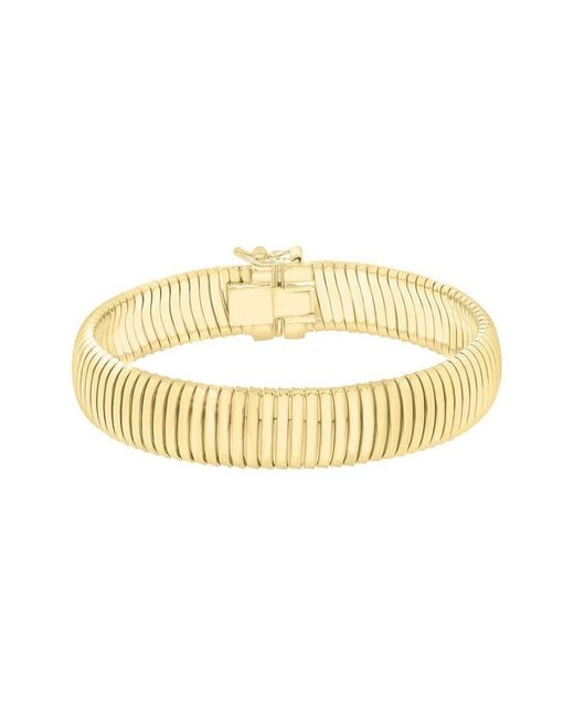 Italian Gold Over Silver Metallic 14K Cuff Bracelet