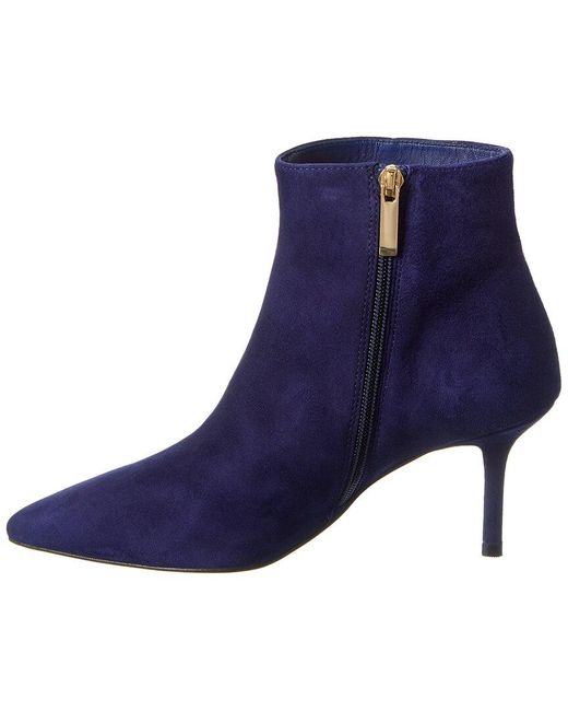 L'Agence Blue Aimee Suede Bootie