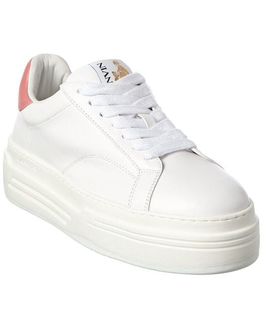 Lanvin White Logo Leather Sneaker