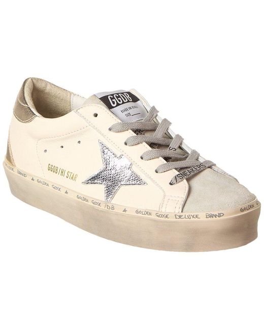 Golden Goose Deluxe Brand White Hi Star Leather & Suede Sneaker