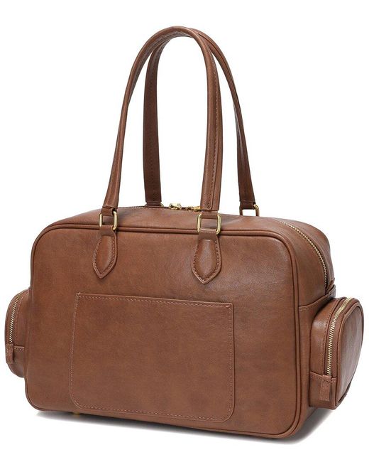 Tiffany & Fred Paris Brown Large Leather Satchel