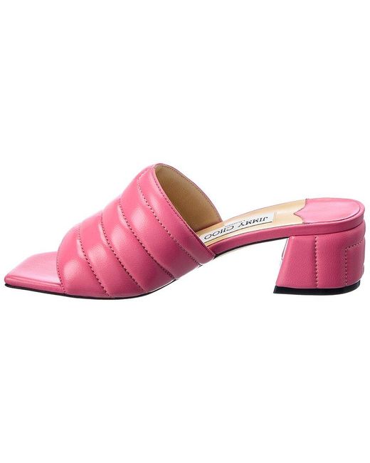 Jimmy Choo Pink Themis 45 Leather Sandal