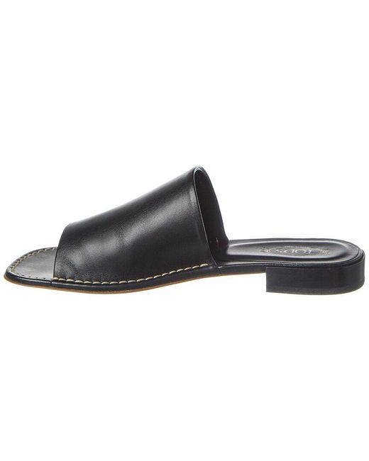 Tod's Black Leather Sandal