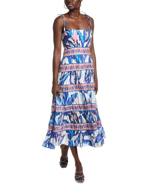 FARM Rio Women's Blue Foliage Midi Dress - www.rajagirimanappuram.com