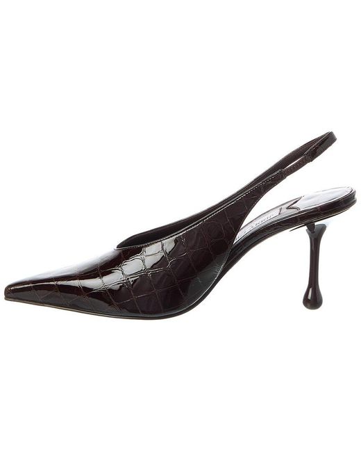 Jimmy Choo Metallic Isa 80 Croc-Embossed Leather Slingback Pump