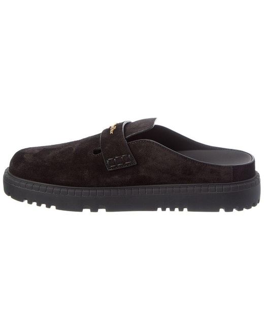 Dior Black Logo Suede Mule