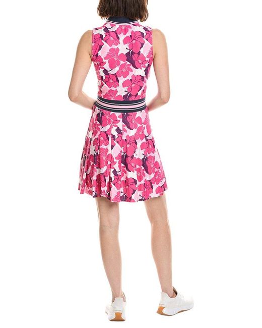 Stella Parker Pink Pleated Skirt Polo Dress