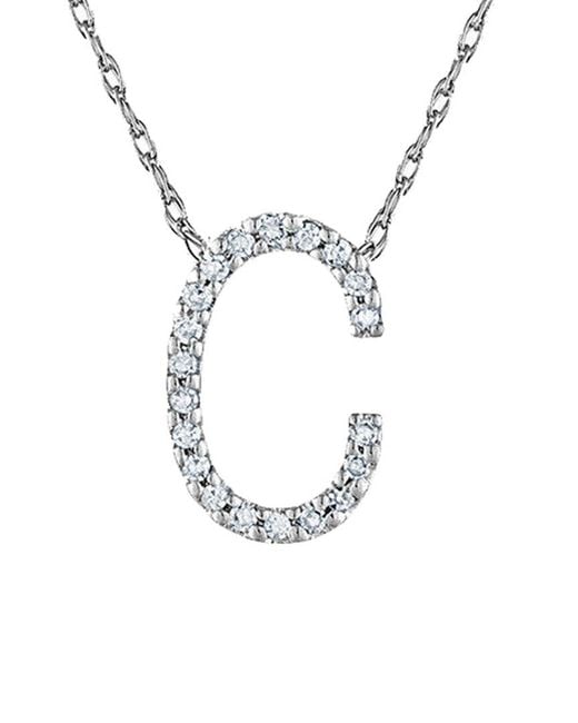 Suzy Levian Metallic 14k Diamond Initial Necklace (a-z)