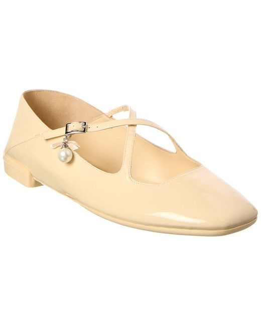 Jimmy Choo Natural Eleri Patent Ballerina Flat