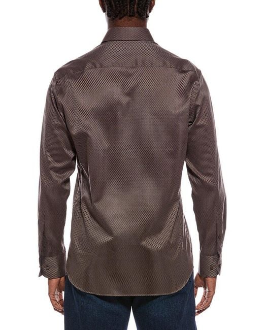 Eterna Brown Structured Modern Fit Kettlance Shirt for men