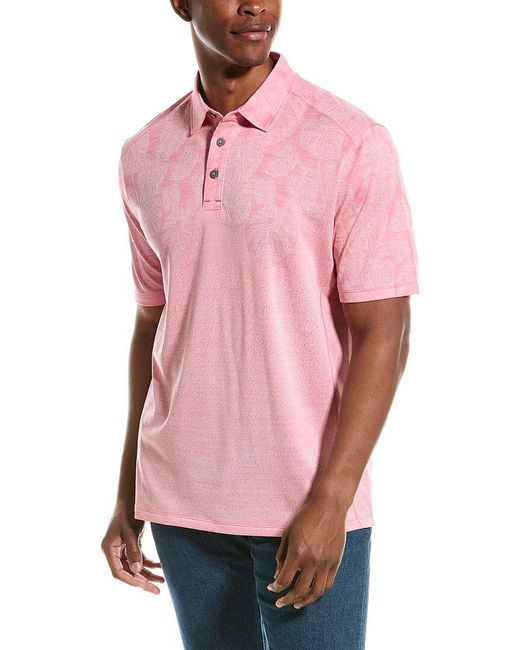 Tommy Bahama Pink Palm Coast Tropic Fade Polo Shirt for men