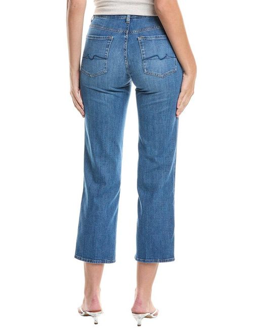 7 For All Mankind Blue Calie Nevada Straight Ankle Jean