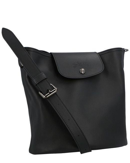 Longchamp Black Le Pliage Xtra Medium Leather Shoulder Bag