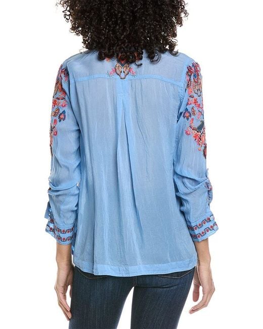 Johnny Was Blue Alba Blouse