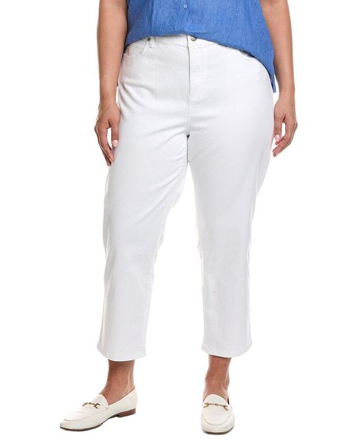 Eileen Fisher White Plus Straight Cropped Jean