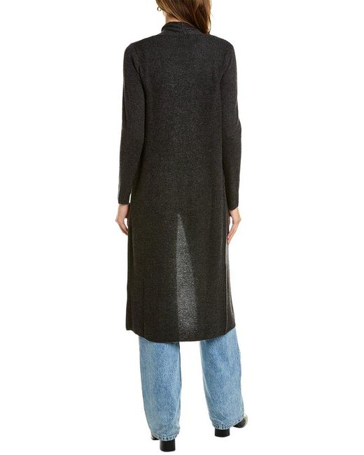 Sofiacashmere Blue Extra Long Wool & Cashmere-blend Duster