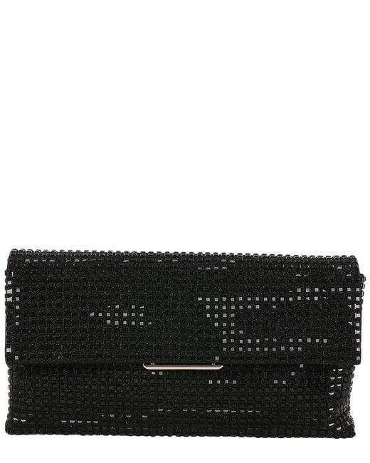 Badgley Mischka Black Jayden Crystal Envelope Clutch