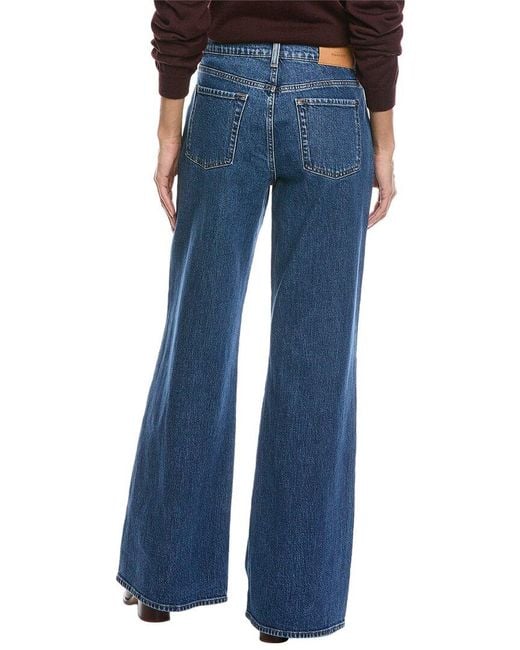 7 For All Mankind Blue Lotta Artifact Wide Leg Jean