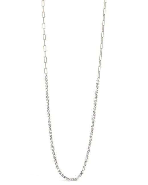 Sterling Forever Metallic Cz Dani Tennis Necklace