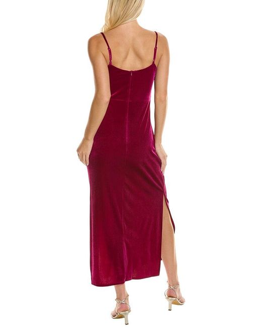 Taylor Red Stretch Velvet Maxi Dress