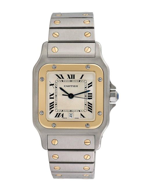 Cartier Gray Santos Galbee Watch, Circa 1990S (Authentic Pre-Owned) for men