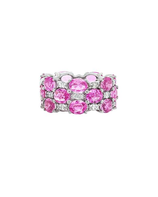 Diana M Pink Fine Jewelry 18k 8.39 Ct. Tw. Diamond & Sapphire Ring