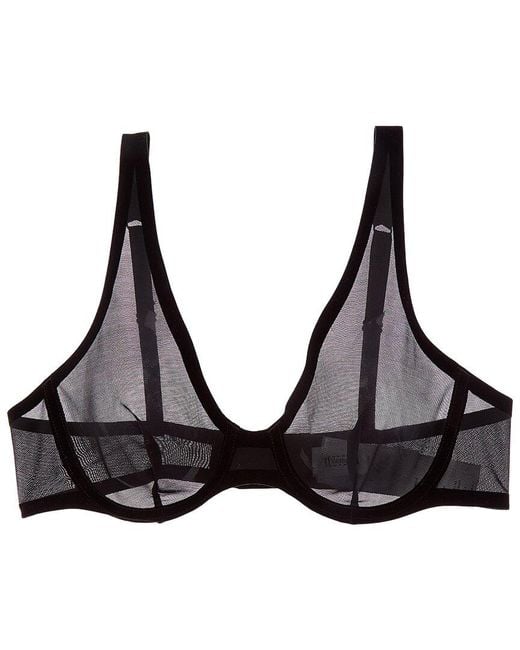 Wolford Black Bonded To Tulle Unlined Plunge Bra