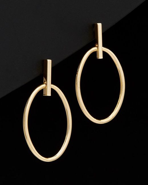 Italian Gold Black 14k Oval Drop Earrings