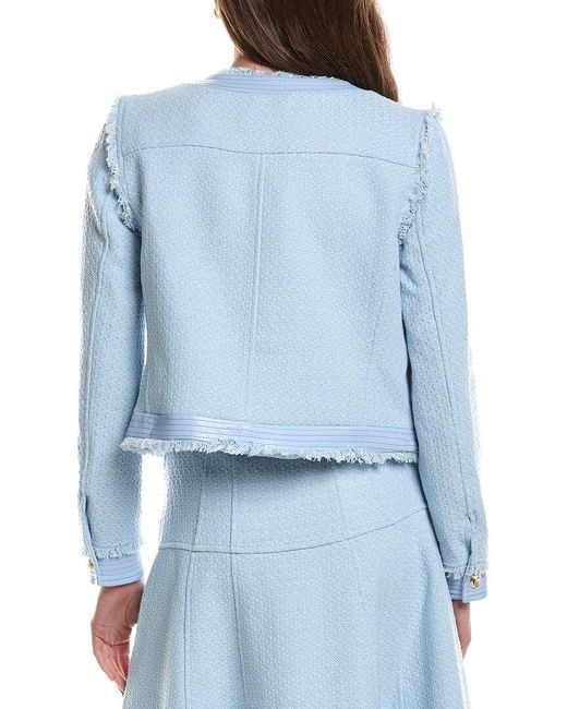 Cinq À Sept Blue Birdseye Tweed Deva Jacket