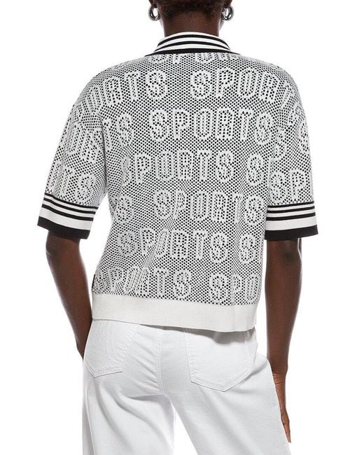 Marc Cain Gray Wool-Blend Polo Shirt
