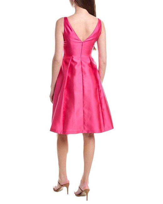 Adrianna Papell Pink Fit And Flare Midi Dress