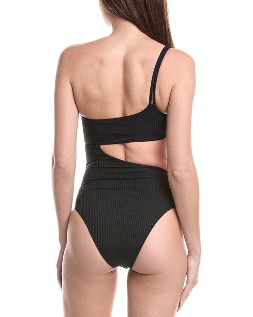 Vitamin A Black Cosmo One-Shoulder One-Piece