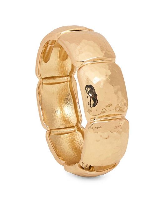 Saachi Metallic Gilded Hammered Hinged Cuff Bracelet