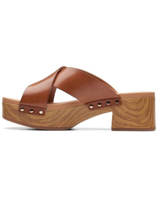 Clarks Brown Sivanne Walk Leather Sandal